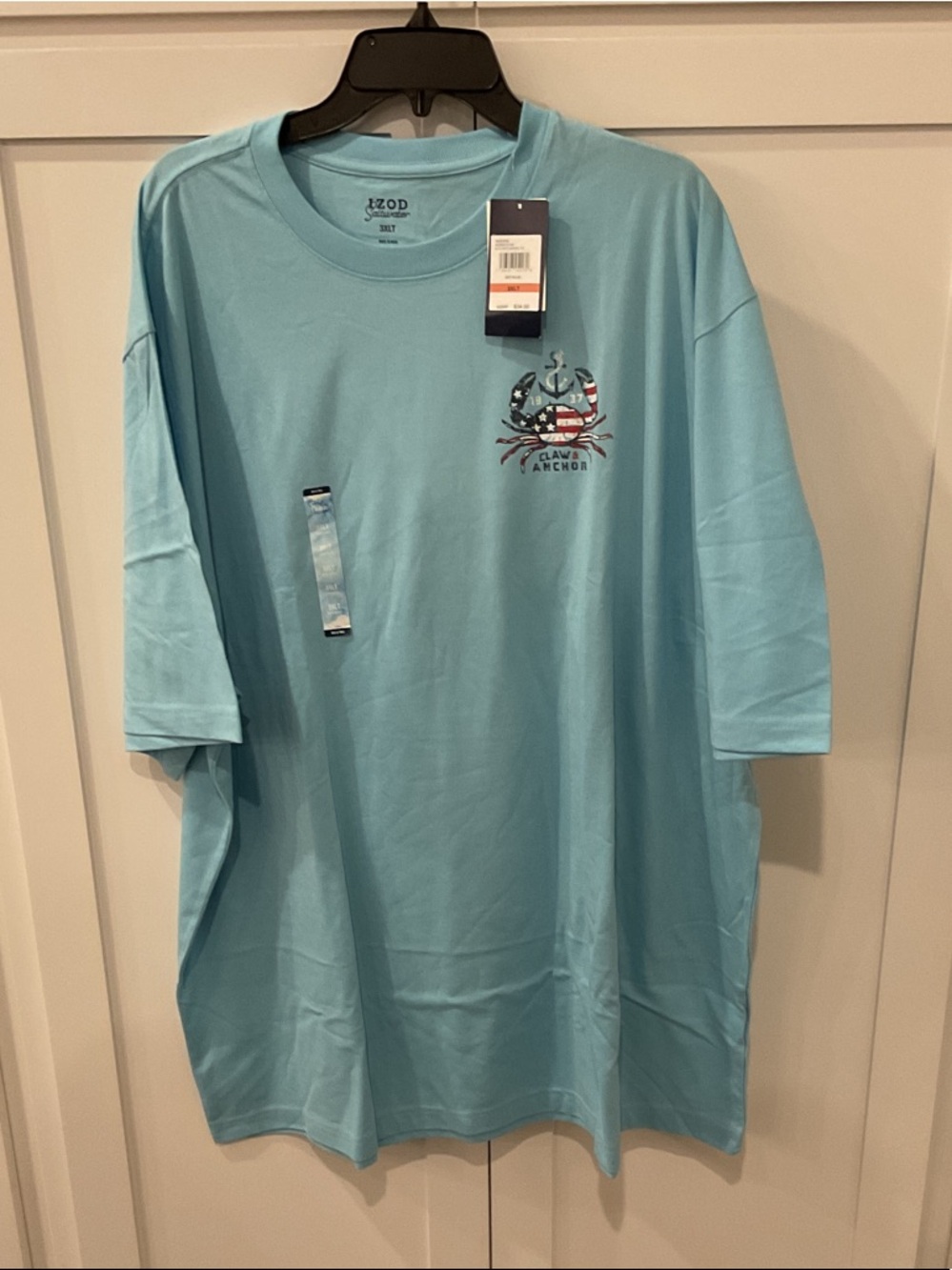 Izod Light Blue Short Sleeve Tee with Nautical Anchor Graphic